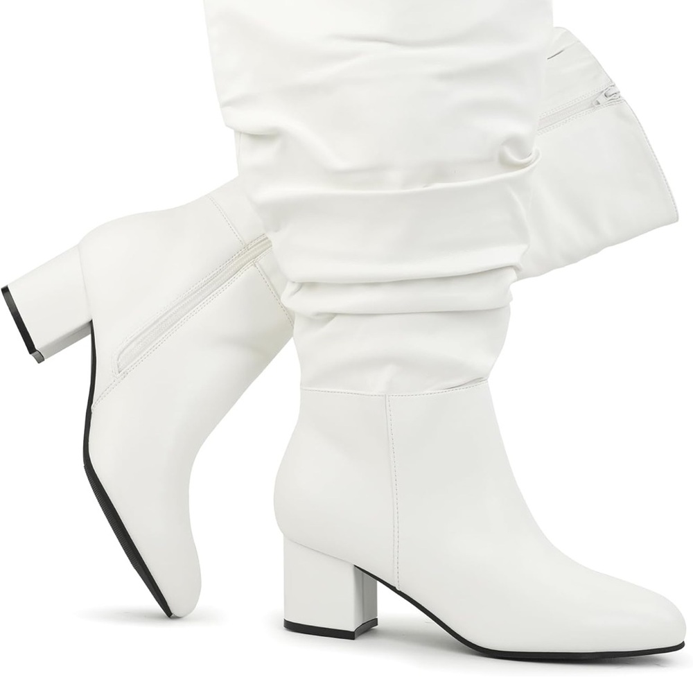 Chic White Heeled Boots for Women